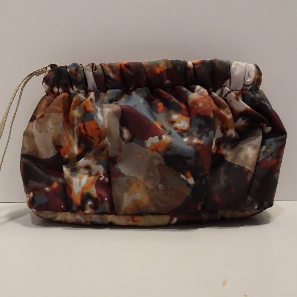 Vince Camuto Nylon Harlo Washable Wristlet Pouch Watercolor Brown Neutral